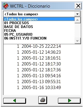 Estructura de campos  simulados en la FST presentes en el Diccionario