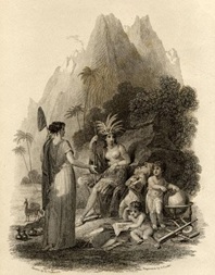 Figura 3. Ilustración para  alocución a la poesía en que se introducen alabanzas de los pueblos e  individuos americanos. Cooke, George / Corbould, Henry. 1823