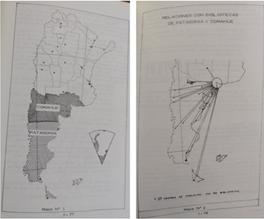 Representaciones geográficas de las regiones Comahue  y Patagonia y de las relaciones de Bahía Blanca con ellas.