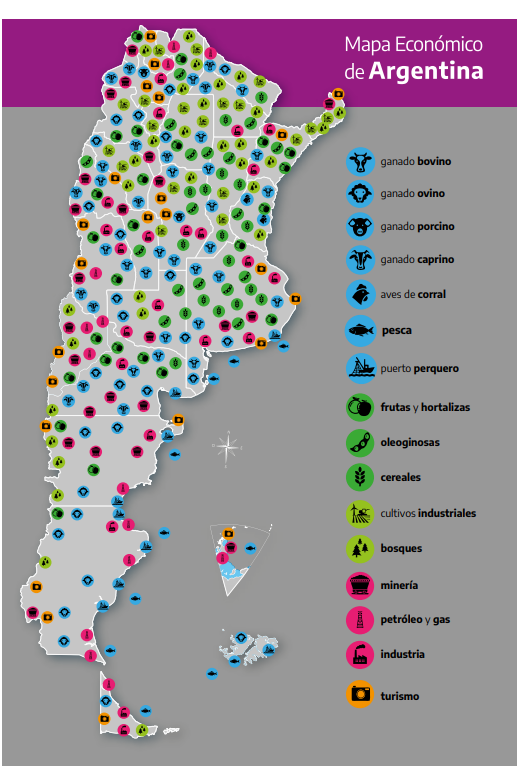 Mapa económico de Argentina