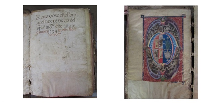 Biblioteca Mayor de la Universidad Nacional de Córdoba, Donación Enrique Ferrer Vieyra, N° 385. Detalles de los ff. 1r-2r.