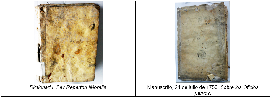 Muestra del estado de deterioro de la colección.