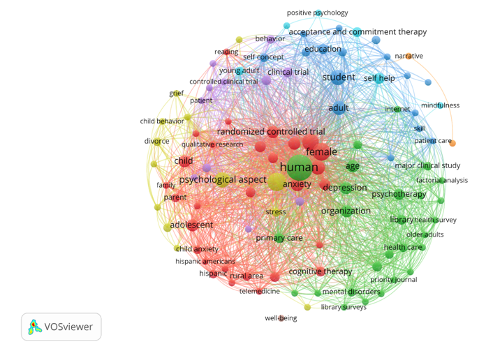 Mapa das temáticas relacionadas ao uso das técnicas de biblioterapia e makerspace em ambientes informacionais de hospitais.