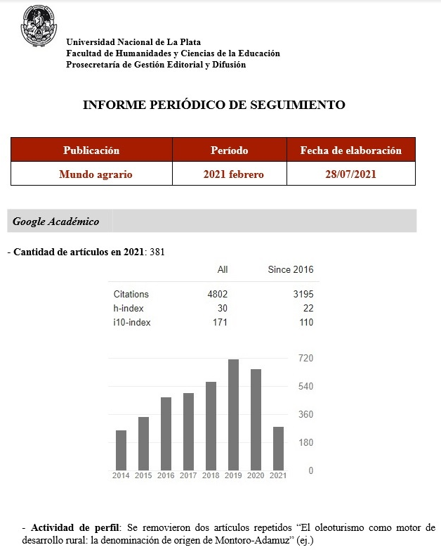 primera página del informe.