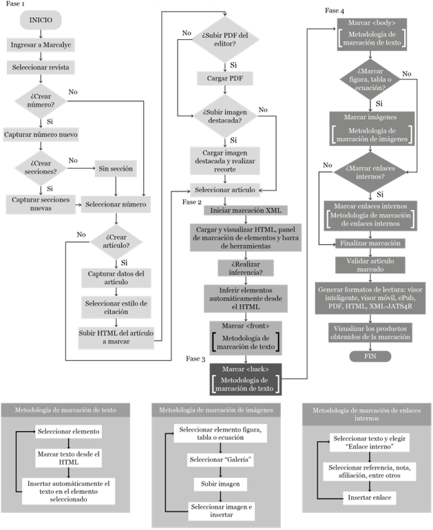 Metodología para el proceso de marcación XML de Marcalyc.