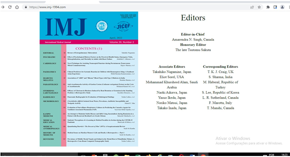 Print da página do verdadeiro IMJ, editado pela JHS e JICEF.